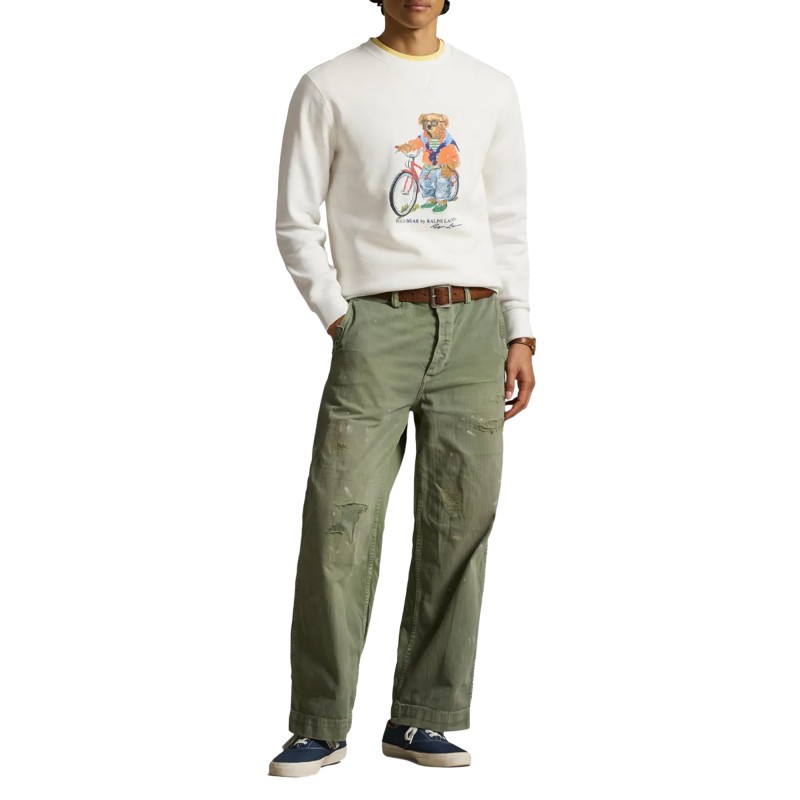 Polo Ralph Lauren Sweatshirt Fleece With Polo Bear-White