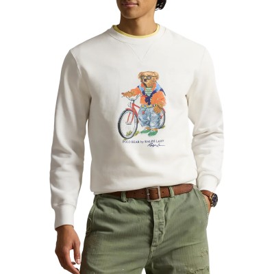 Polo Ralph Lauren Sweatshirt Fleece With Polo Bear-White