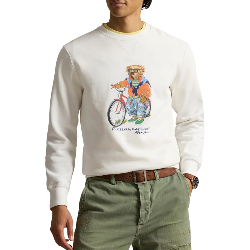 Polo Ralph Lauren Sweatshirt Fleece With Polo Bear-White