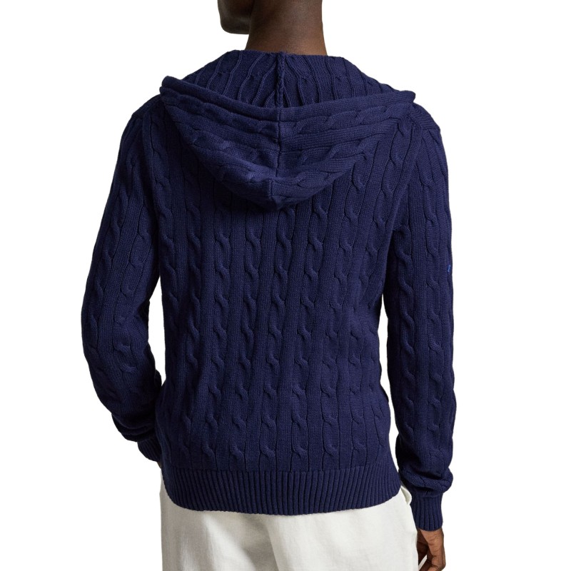 Polo Ralph Lauren Hooded Sweater Cable Knit-Blue