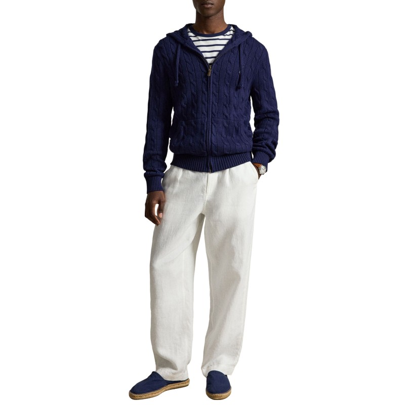 Polo Ralph Lauren Hooded Sweater Cable Knit-Blue