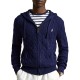 Polo Ralph Lauren Hooded Sweater Cable Knit-Blue