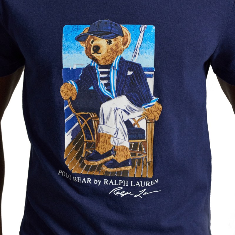 Polo Ralph Lauren T-Shirt Bear Custom Slim Fit-Navy Polo Ralph Lauren T-Shirt Bear Custom Slim Fit-Navy