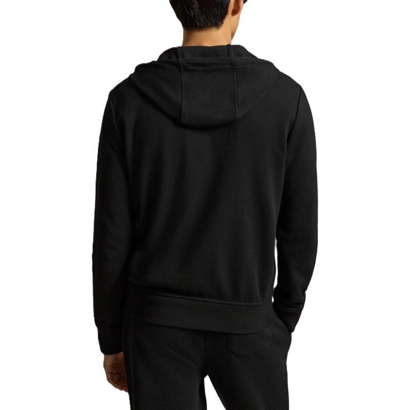 Polo Ralph Lauren Jacket With Hood And Zipper-Black Polo Ralph Lauren Jacket With Hood And Zipper-Black