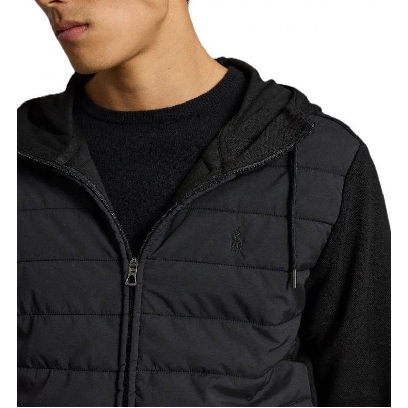 Polo Ralph Lauren Jacket With Hood And Zipper-Black Polo Ralph Lauren Jacket With Hood And Zipper-Black