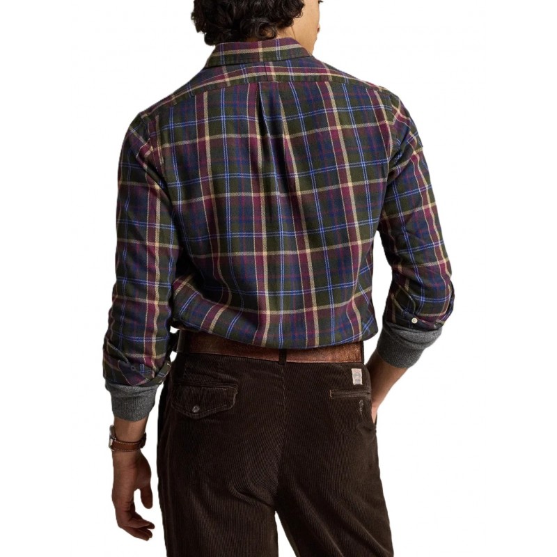 Polo Ralph Lauren Shirt Custom Fit Plaid Pony Embroidered-Green/Red Polo Ralph Lauren Shirt Custom Fit Plaid Pony Embroidered-Green/Red