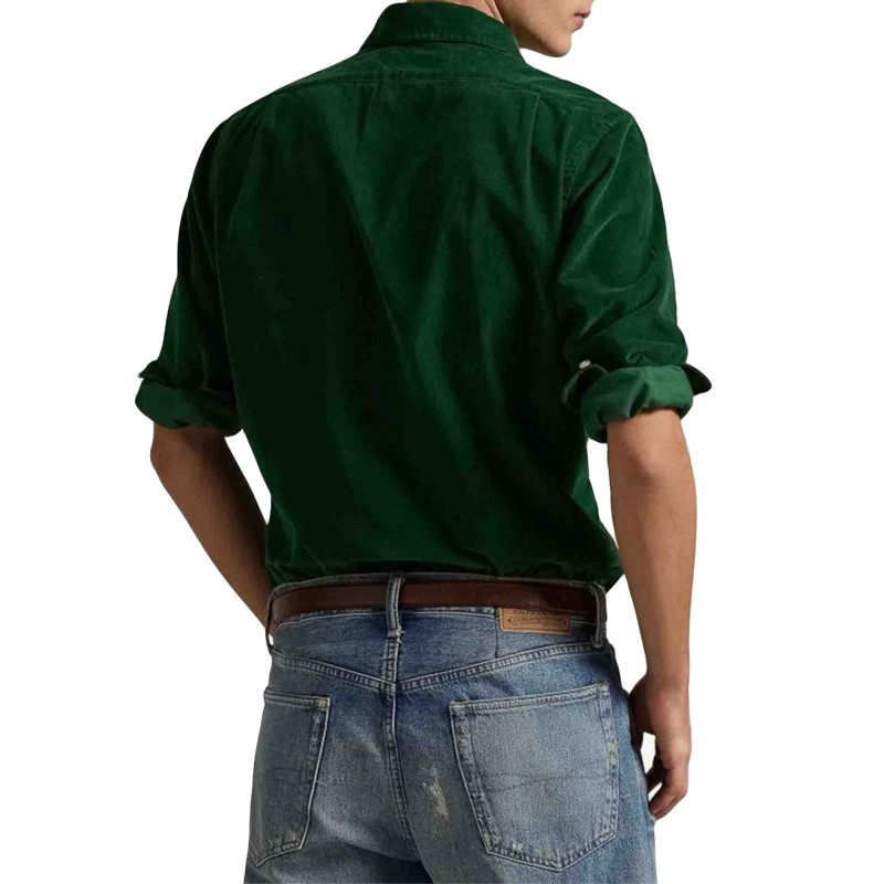 Polo Ralph Lauren Shirt Corduroy Custom Fit-Green Polo Ralph Lauren Shirt Corduroy Custom Fit-Green