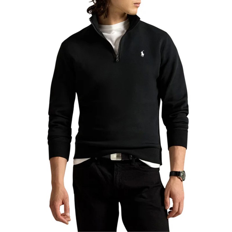 Polo Ralph Lauren Sweatshirt Polo Pony Half-Zip-Black Polo Ralph Lauren Sweatshirt Polo Pony Half-Zip-Black