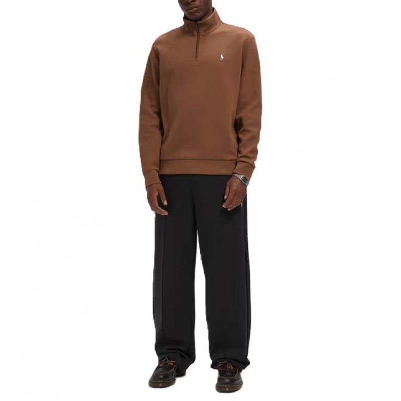 Polo Ralph Lauren Sweatshirt Polo Pony Half Zip-Brown Polo Ralph Lauren Sweatshirt Polo Pony Half Zip-Brown