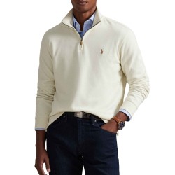 Polo Ralph Lauren Pollover Estate Rib Quarter Zip-Parchment Cream