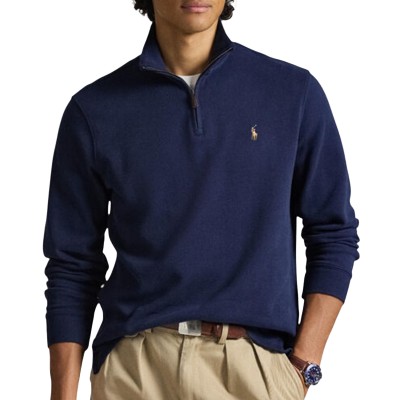 Polo Ralph Lauren Pollover Estate Rib Quarter Zip-Navy