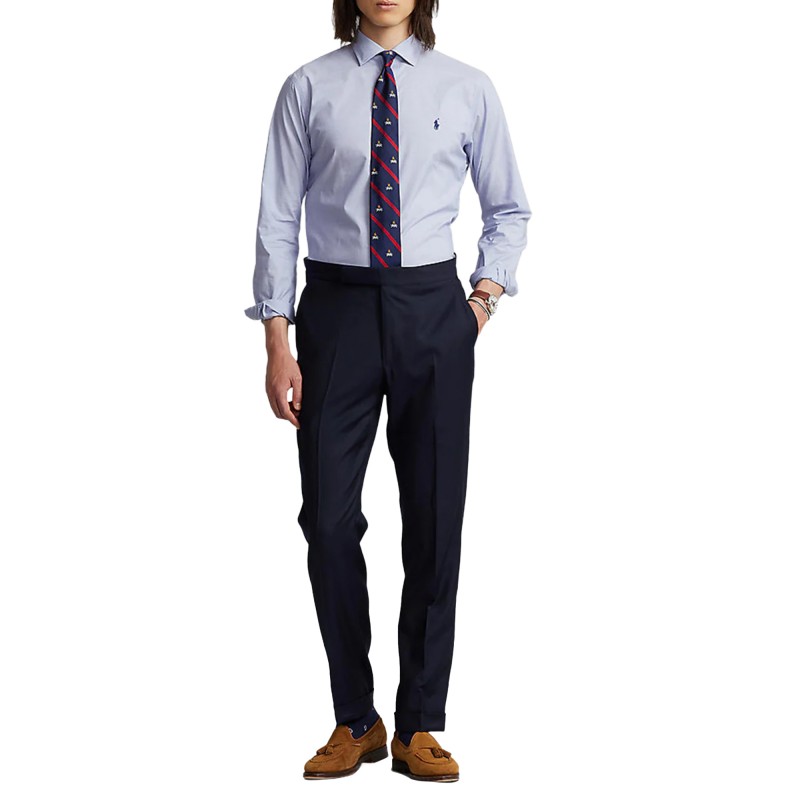 Polo Ralph Lauren Shirt Custom Fit Stretch-Blue/White
