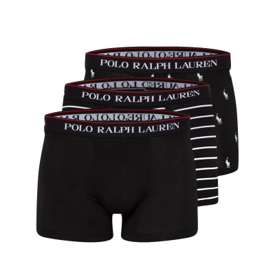 Polo Ralph Lauren 3-Pack Stretch Cotton Classic Trunks-Black
