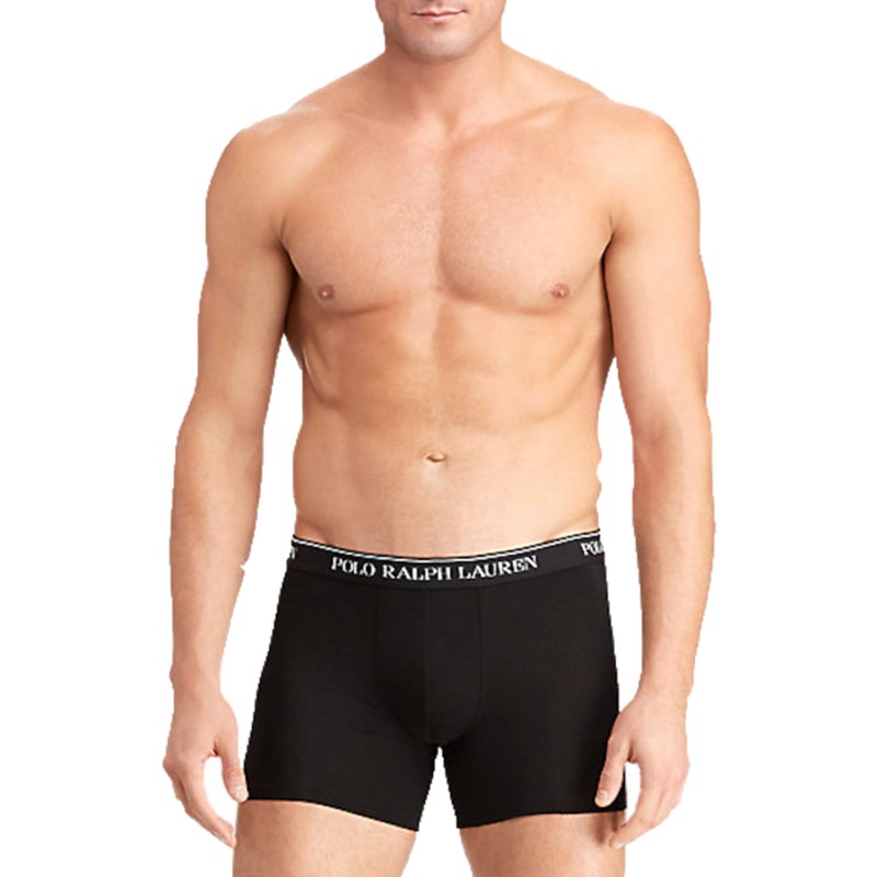 Polo Ralph Lauren 3-Pack Stretch Cotton Classic Trunks-Black