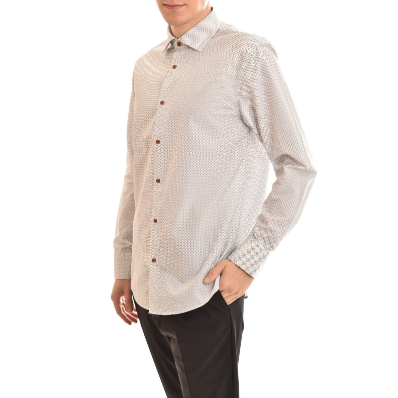 Vittorio Colorful Patterned Shirt-Off White Vittorio Colorful Patterned Shirt-Off White
