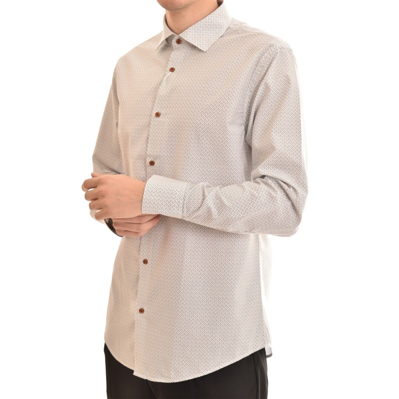 Vittorio Colorful Patterned Shirt-Off White Vittorio Colorful Patterned Shirt-Off White