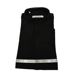 Vittorio Shirt Mao Collar-Black