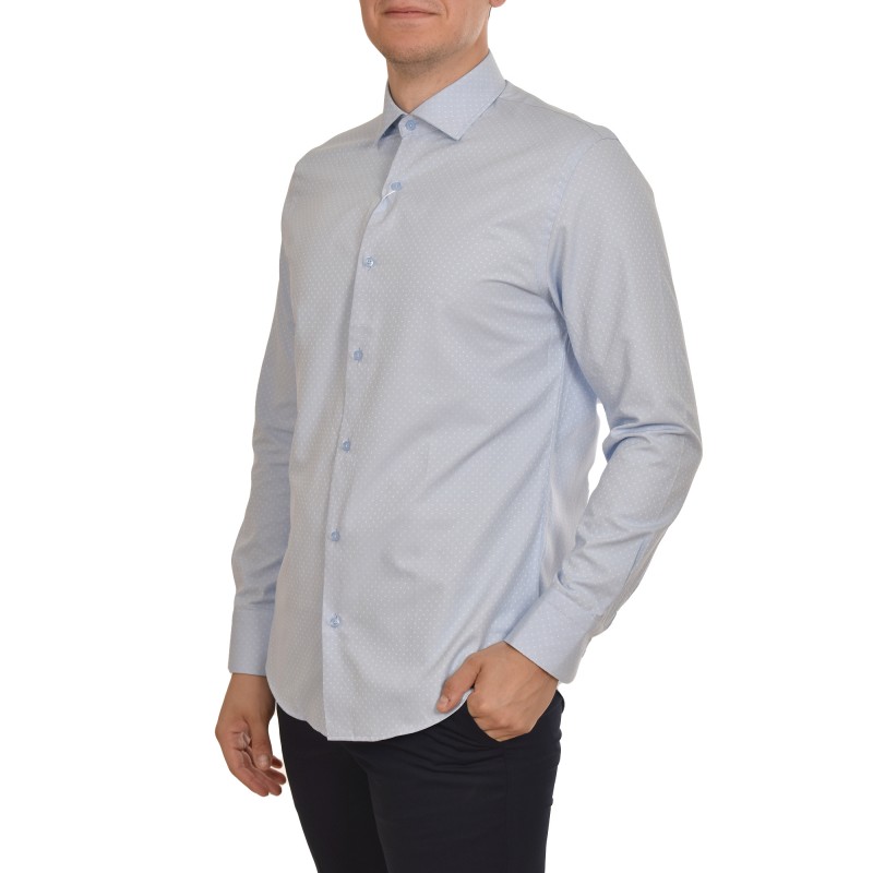 Vittorio Micropatterned Shirt-Light Blue Vittorio Micropatterned Shirt-Light Blue