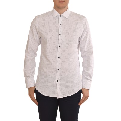Vittorio Micropatterned Shirt-White