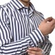 Vittorio Shirt Striped With Micro Designs-Blue