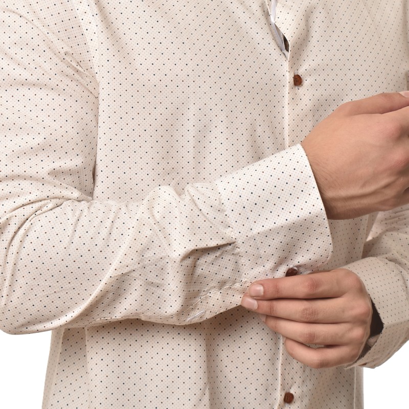 Vittorio Shirt With Micro Designs-Off White