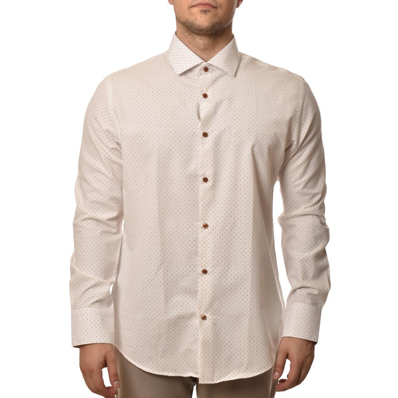 Vittorio Shirt With Micro Designs-Off White