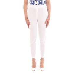Twenty-29 Trousers High Waisted With Seams-White