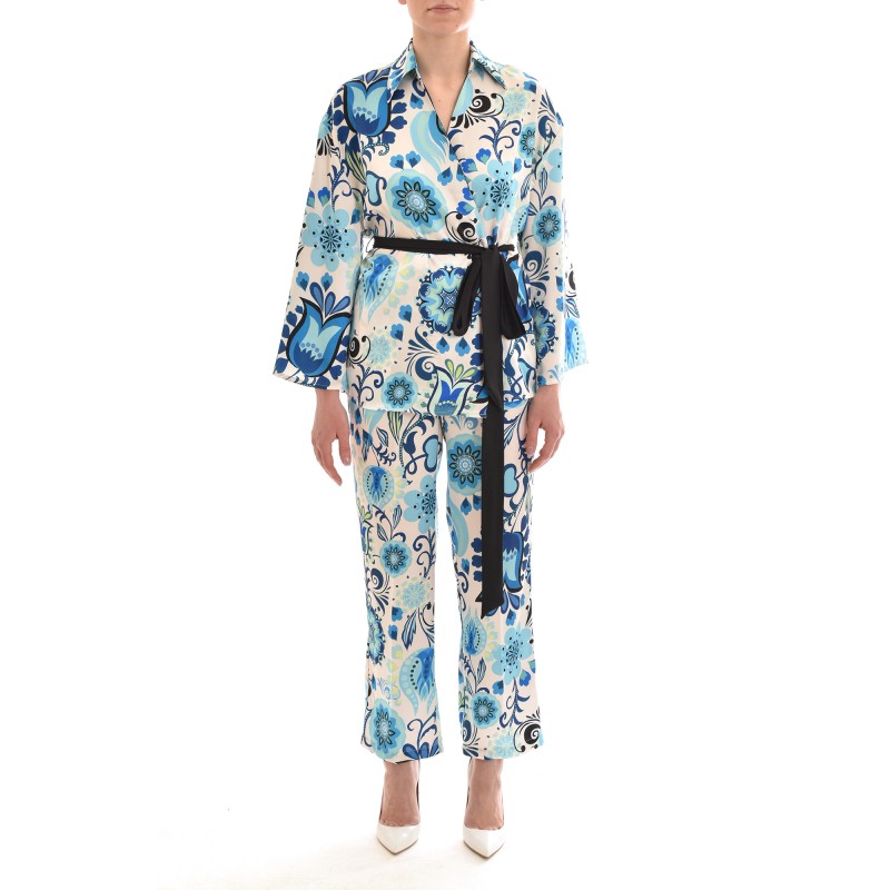 Twenty-29 Belted Floral Blouse-Colorful