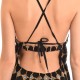 Kasia Frilled Embroidery Patterned Dress-Black Kasia Frilled Embroidery Patterned Dress-Black