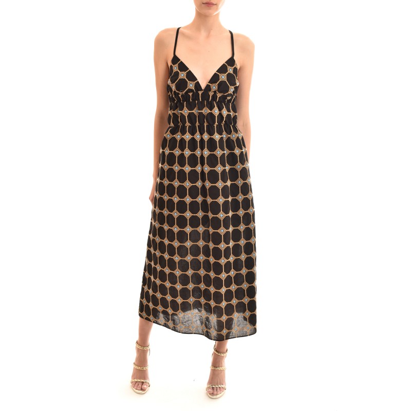 Kasia Frilled Embroidery Patterned Dress-Black Kasia Frilled Embroidery Patterned Dress-Black