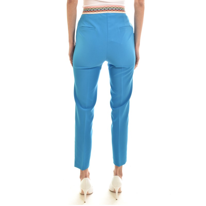 Twenty-29 Cigarette Trousers With Waist Band-Electric Blue