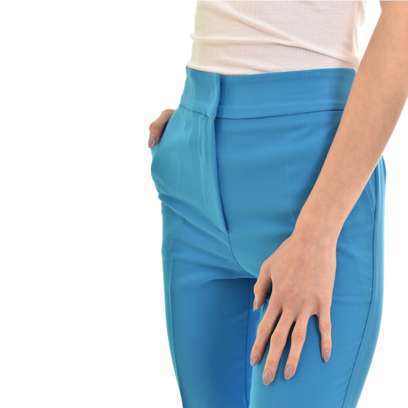 Twenty-29 Cigarette Trousers With Waist Band-Electric Blue