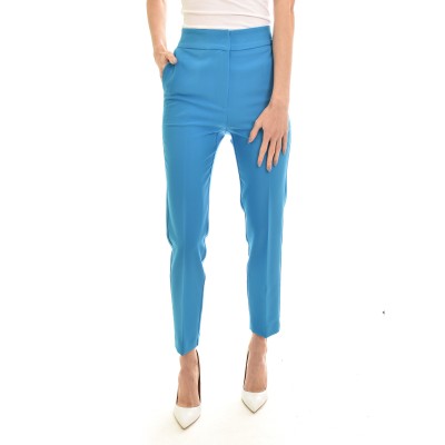 Twenty-29 Cigarette Trousers With Waist Band-Electric Blue