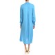 Twenty-29 Semi Button Up Satin Dress In Relaxed Fit-Sky Blue