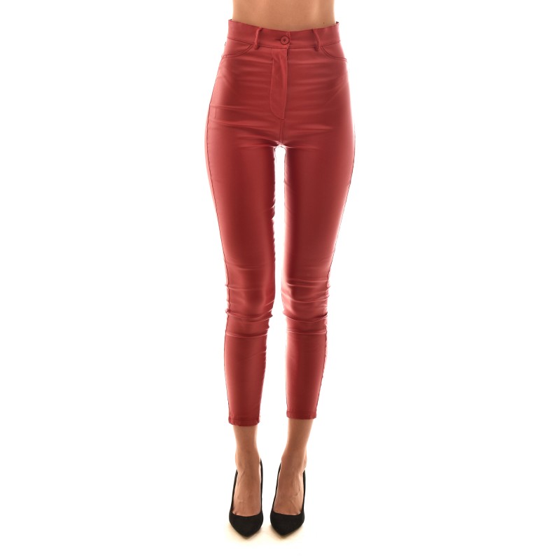 Twenty-29 Faux Leather Trousers-Fiery Red Twenty-29 Faux Leather Trousers-Fiery Red