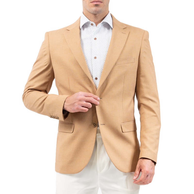 Vittorio Micropatterned Casual Blazer-Beige