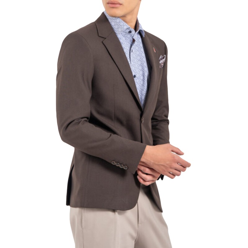 Vittorio Blazer In Slim Fit Line-Brown