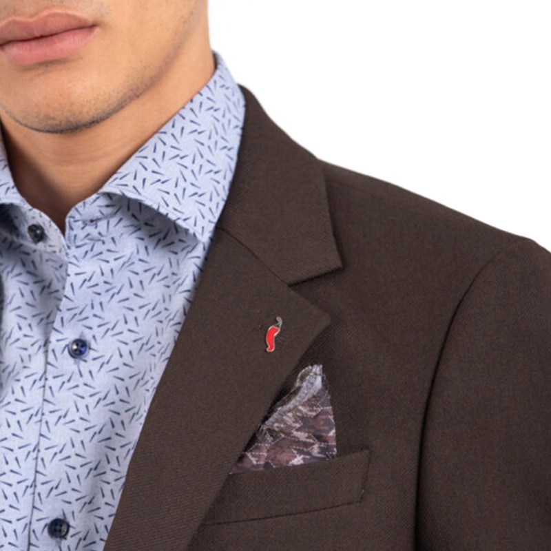 Vittorio Blazer In Slim Fit Line-Brown