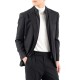 Vittorio Classy Blazer With Detatchable Zip Up Neckline-Black
