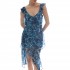 Twenty-29 Wave Coloured Dress With Frills-Waves