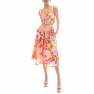 Twenty-29 Floral Pleated Skirt-Pink Garden