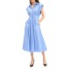 Twenty-29 Dress Mary Midi A Line With Front Button-Blue