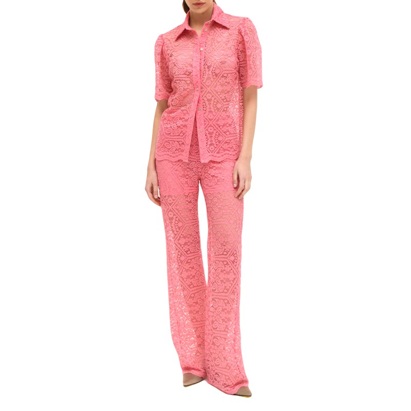 Twenty-29 Trousers Diana Lace With Elastic Band-Pink