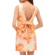Twenty-29 Dress Bow Back With Print-Orange/Yellow
