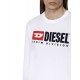 Diesel Long-Sleeve T-Shirt With Fleece Logo-White Diesel Long-Sleeve T-Shirt With Fleece Logo-White