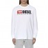 Diesel Long-Sleeve T-Shirt With Fleece Logo-White