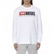 Diesel Long-Sleeve T-Shirt With Fleece Logo-White Diesel Long-Sleeve T-Shirt With Fleece Logo-White