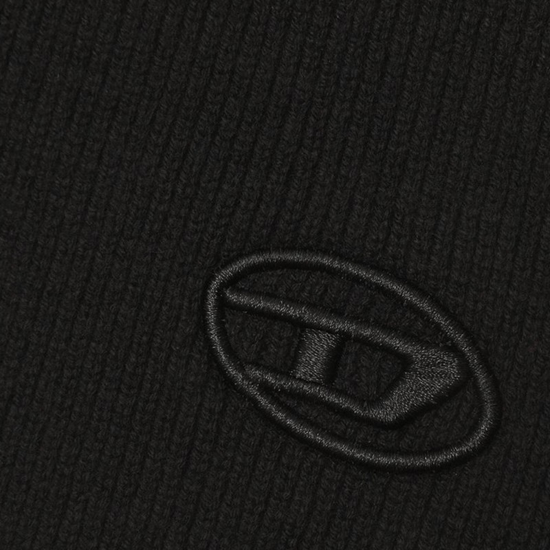 Diesel Ribbed Wool Blend Scarf-Black