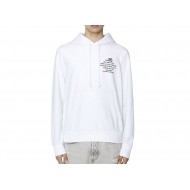Diesel Logo Sweatshirt Hoodie Post Vest Survival-White