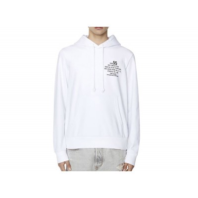 Diesel Logo Sweatshirt Hoodie Post Vest Survival-White